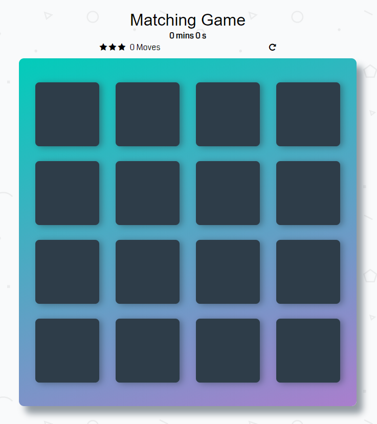 image of cards laid in a 4 by four fashion
